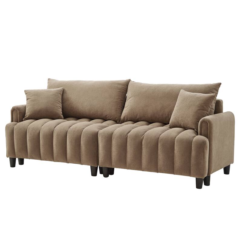 Futon Loveseat Couch Convertible into Sleeper Sofa Bed with Hidden Storage and Adjustable Backrest, Modern Loveseat Sleeper