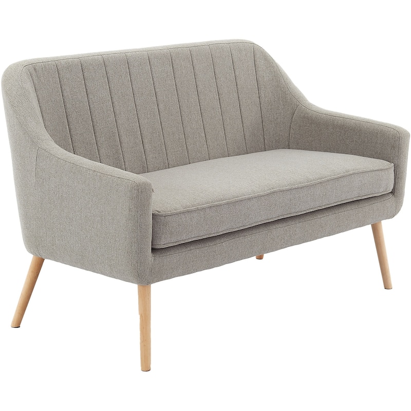 Hanover Odessa Accent Loveseat in Gray with Rubberwood Legs