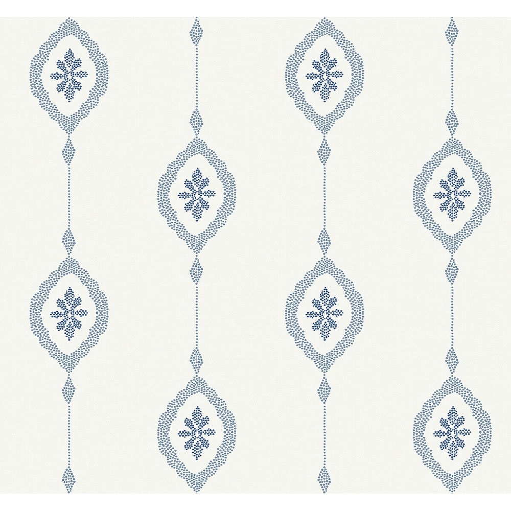 Seabrook Designs Beach House Sand Dollar Stripe Unpasted Wallpaper