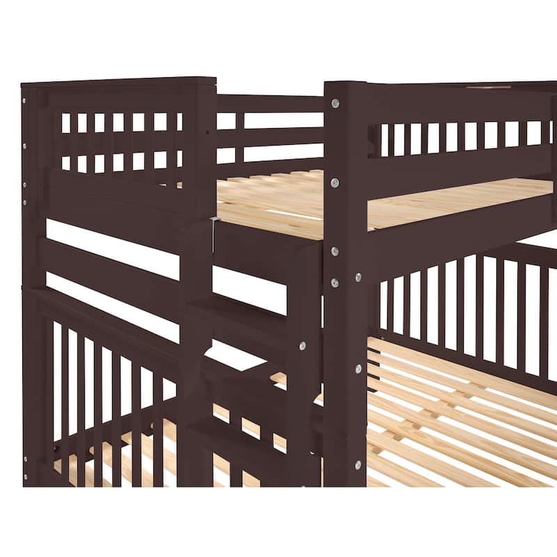 Taylor & Olive Trillium Full over Full Bunk Bed with End Ladder