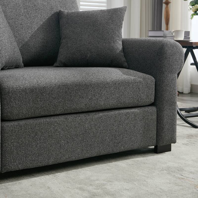 Chenille Oversized Armchair with Wide Roll Arms by Harper&Bright Designs