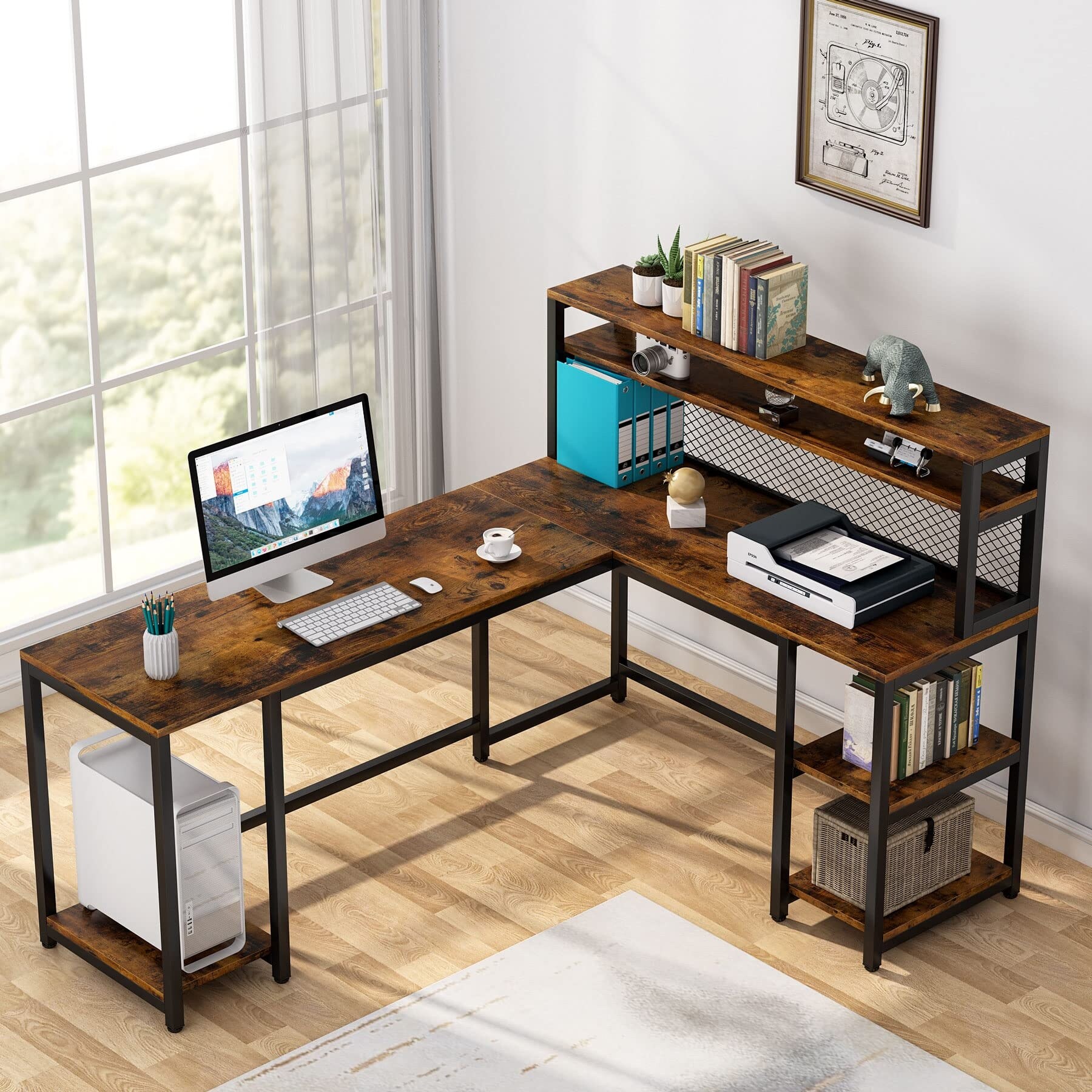 Tribesigns computer desk with shelves deals