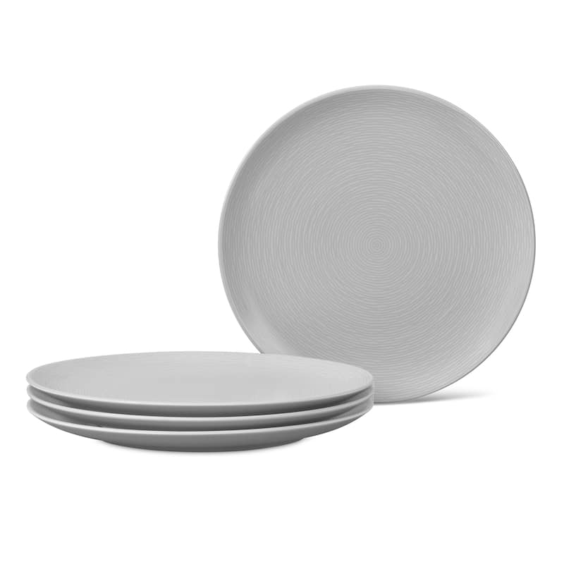 Noritake Colorscapes Swirl Set Of 4 Coupe Salad Plates, 8-1/4" - Grey