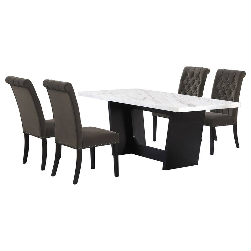 Sherry Rectangular Marble Top Dining Set