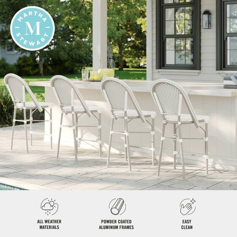 Martha Stewart 2PK All-Weather Stackable Patio Bistro Counter Stools - 18.5"W x 23.25"D x 42"H