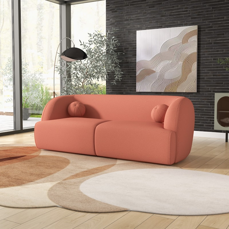 Quern Japandy Style Luxury Comfy Modern Boucle Fabric Curved Sofa