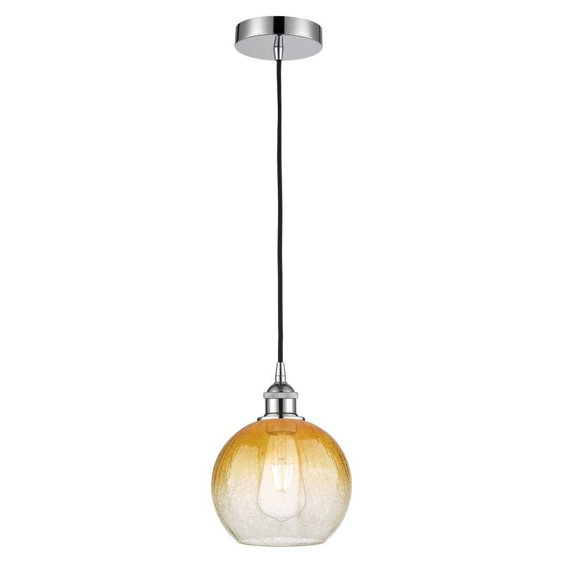 Innovations Lighting Endless Possibilities Edison - Brookhaven Globe - 1 Light 8" Cord Hung Mini Pendant - Polished Chrome/Amber
