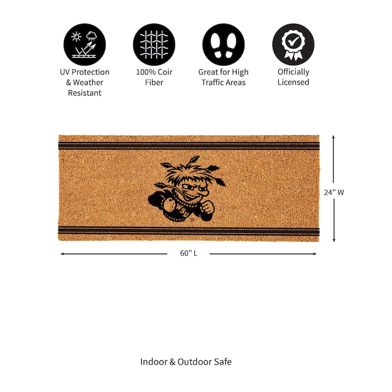 Wichita State University Monochrome Indoor/Outdoor Coir Door Mat