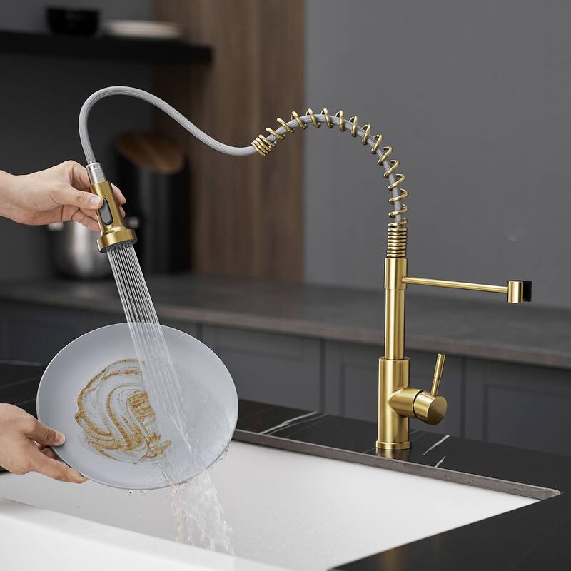 Kitchen faucet with pull-down sprayer
