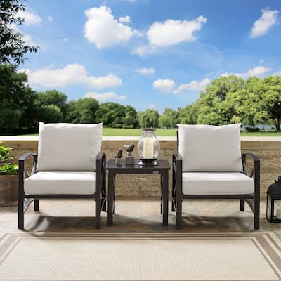 Crosley Kaplan 3Pc Outdoor Chair Set - 98"W x 30.5"D x 35"H
