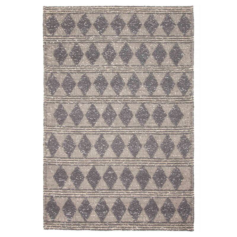 ECARPETGALLERY Braid weave Sienna Grey Wool Rug - 6'0 x 8'11 - Dark Grey - 6'0 x 8'11