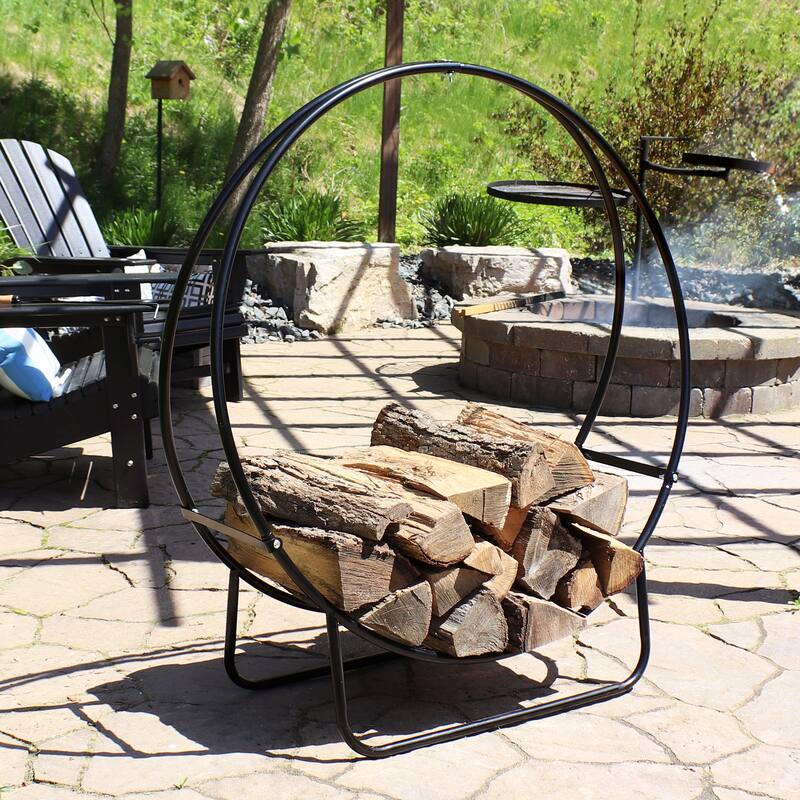 Sunnydaze Firewood Log Hoops and Covers - Multiple Options - 40-Inch - Log Hoop ONLY