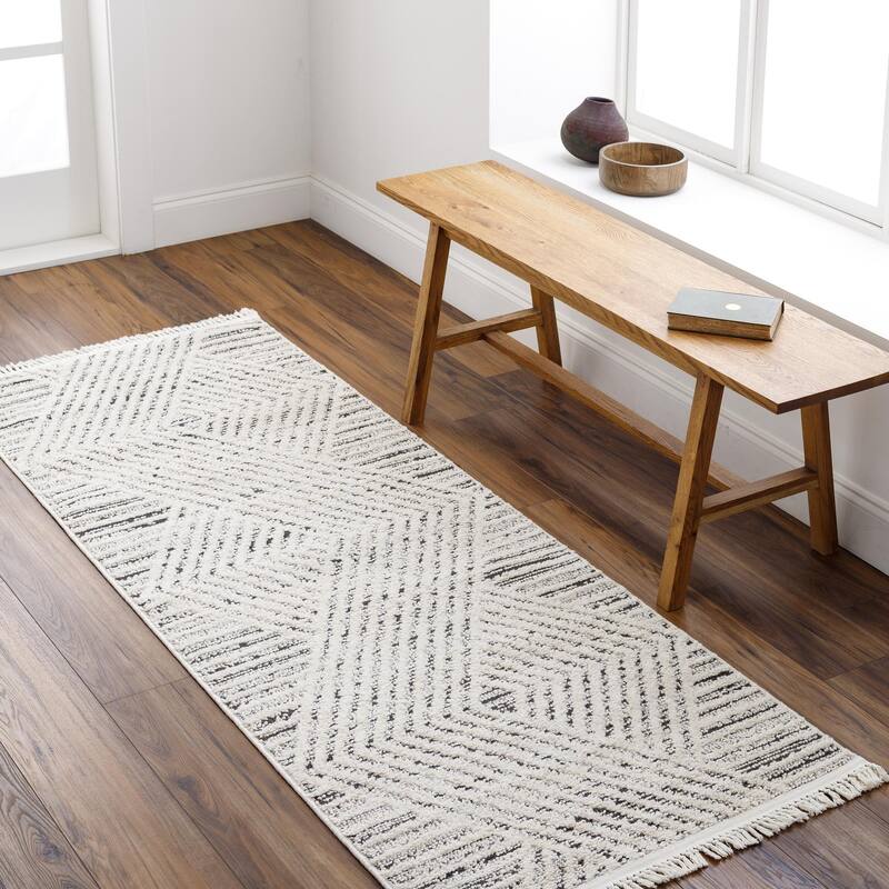 Livabliss Berlin Modern Area Rug - Cream/Black - 2' 7" x 7' 3"
