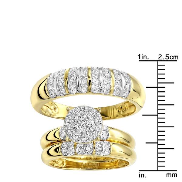 Shop Affordable Diamond Engagement Ring Wedding Band Set His Hers 10k Gold 1 2ctw By Luxurman Overstock 22692997
