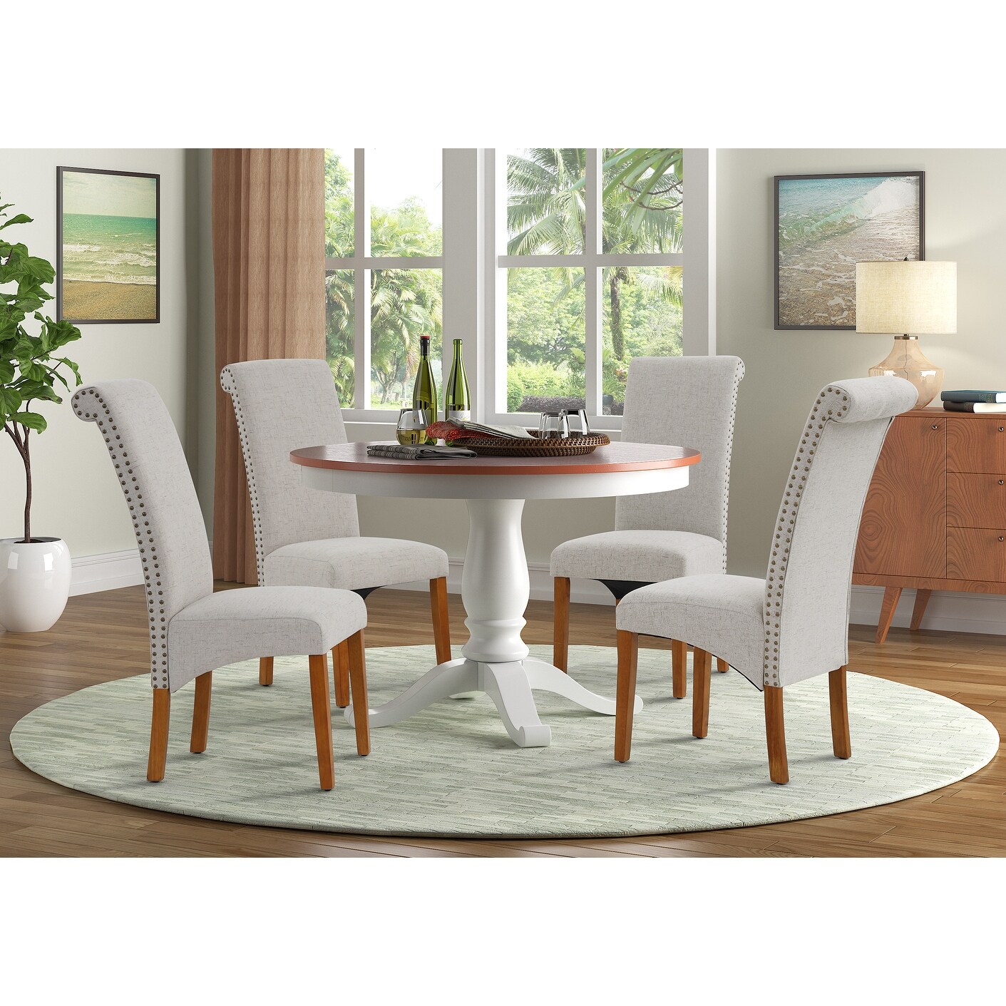 Jess 27 Inch Dining Chair, Soft Cushion Back, Set of 2 Faux Leather, White  - On Sale - Bed Bath & Beyond - 36155651