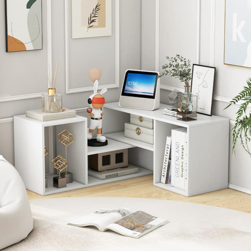 Engineered Wood Adjustable TV Stand with Storage Cubes and Expandable Shelves - 43.5"-62.5" L x 12" W x 16" H
