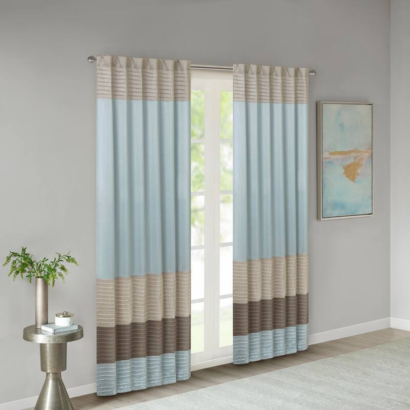 Madison Park Tradewinds Polyoni Pintuck Single Curtain Panel - 50 X 84