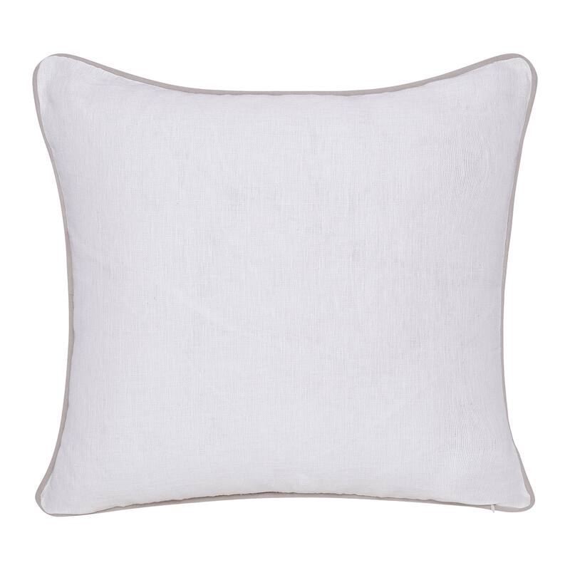 Handwoven Floral Damask Square Throw Pillow - 20" - Cream and Taupe
