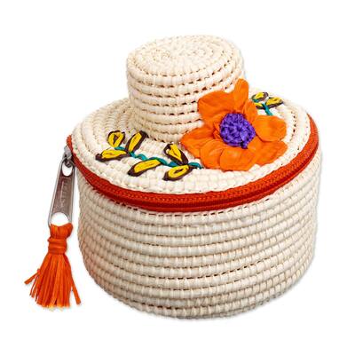 Novica Handmade Lambayeque Hat Natural Fiber Decorative Box