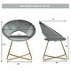 preview thumbnail 20 of 28, Costway Modern Velvet Accent Chair Upholstered Vanity Chair w/Golden - See Details