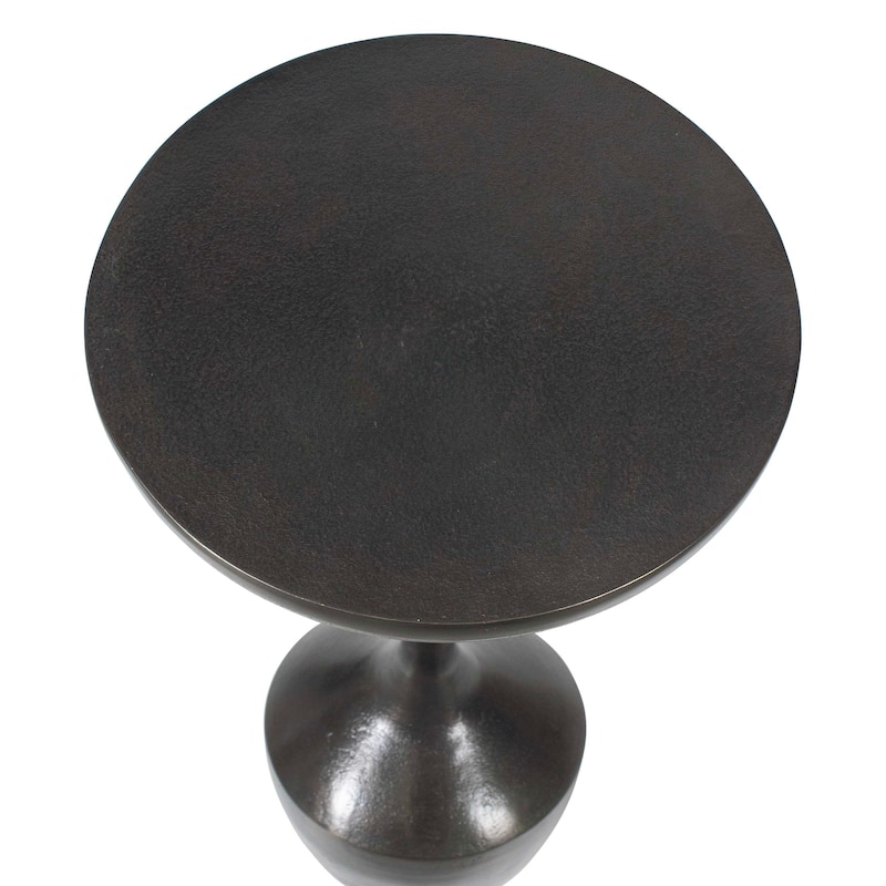 Copper Grove Raw Dark Brown Aluminum Round Accent Table
