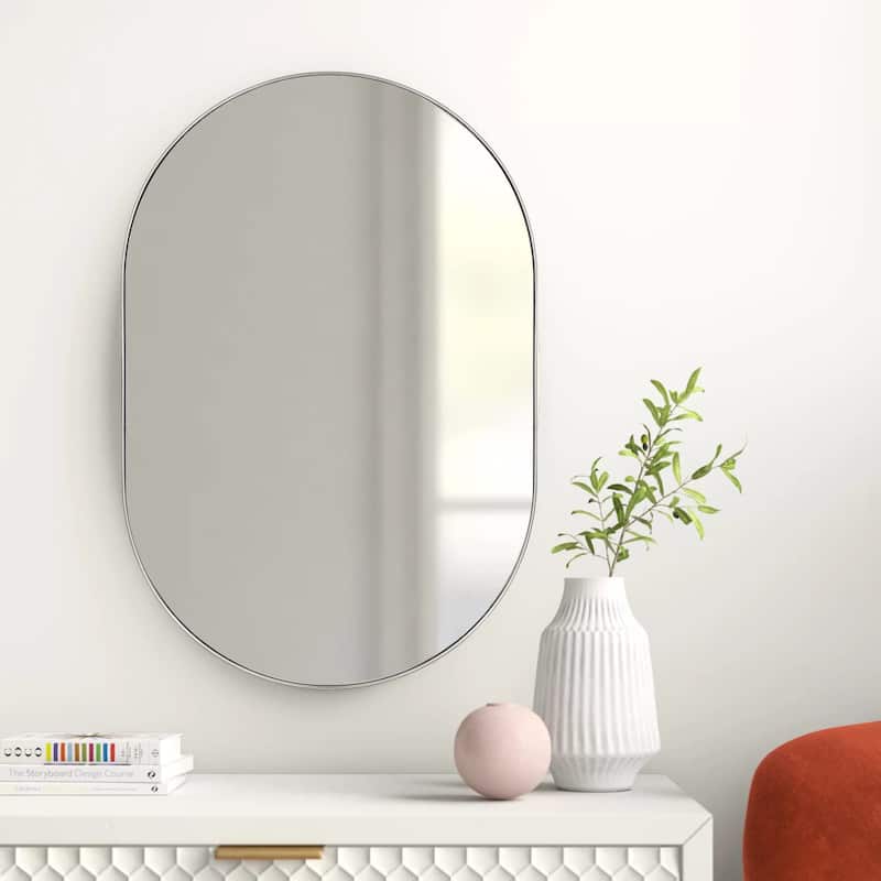 TEHOME Oba Oval Metal Wall Mirror