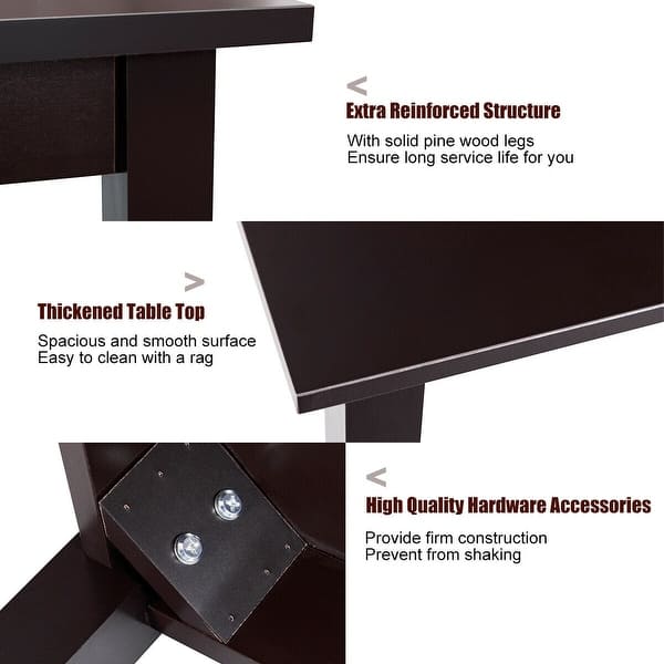 Shop Black Friday Deals On Gymax Modern Rectangle Dining Table Wooden Legs Kitchen Living Room Furniture Espresso Overstock 23372421