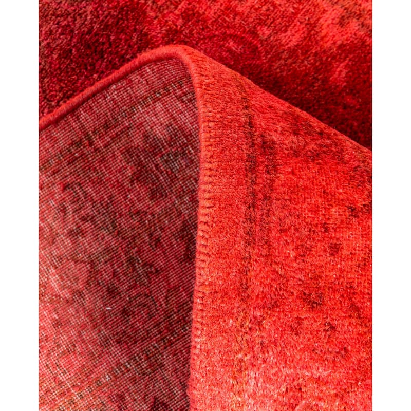 Overdyed One-of-a-Kind Hand-Knotted Area Rug - Red - 2' 6" x 13' 9"