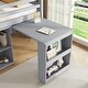 preview thumbnail 10 of 10, Twin Loft Bed w/ Stroage Case & Drawer Cabinet, Shelf Cabinet, Pulling - Out Desk, Rubber Wood Loft Bed w/ Ladder, White