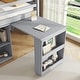 preview thumbnail 16 of 20, Twin Loft Bed with Pull-Out Desk Storage Drawers Shelf Cabinets Ladder and Full-Length Guardrail Solid Wood Frame