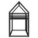 preview thumbnail 26 of 28, Metal Frame House Bed Twin Over Twin Bunk Beds with Roof and Built-in Ladder, No Box Spring Needed, Bunk Low Floor Bed