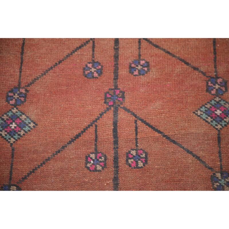 Hand Knotted Oriental 100% Wool Carpet Traditional Tribal Oranges & Rust Sirjan Runner Rug - 11' 3'' X 3' 0''