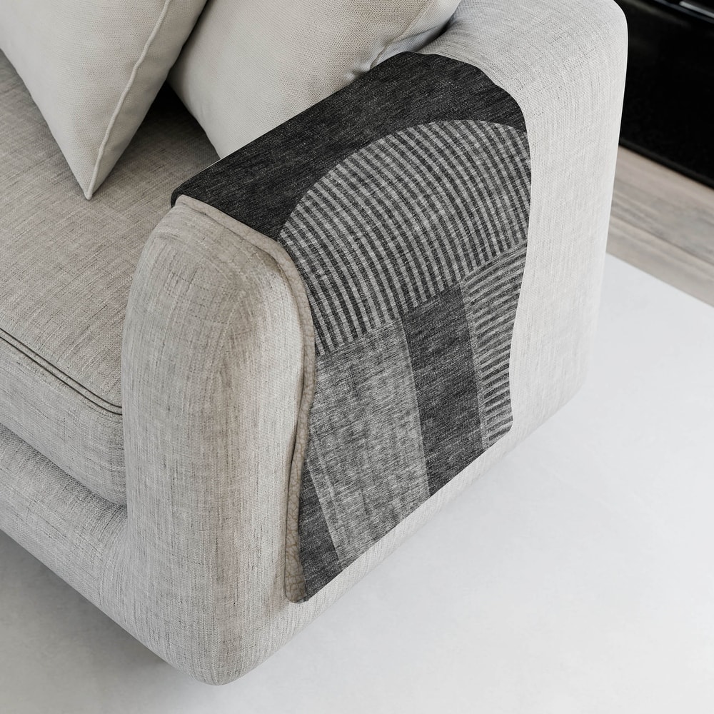 Premium Machine Washable Modern Geo Sherpa Throw Blanket