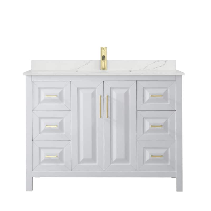 Wyndham Collection WCV252548S-QTZ-UNSMXX Daria 48" Free Standing