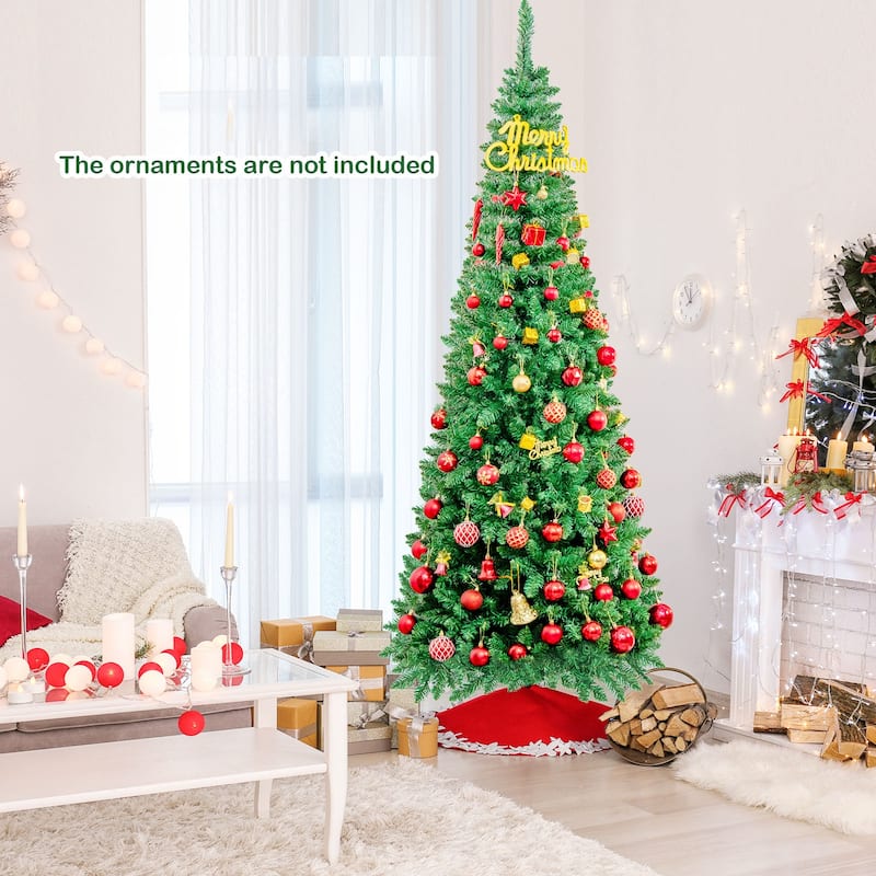 Slim Prelit Christmas Tree with LED Lights Ideal for Narrow Spaces - 7.5 Foot