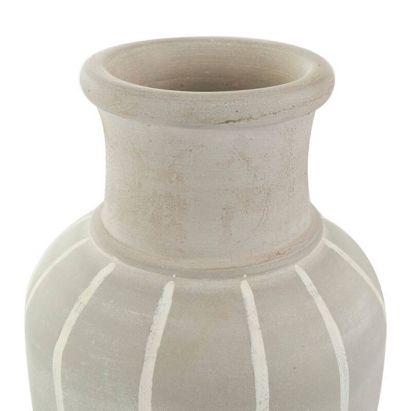 Blue Ceramic Abstract Ombre Drip Vase with Gray and White Accents