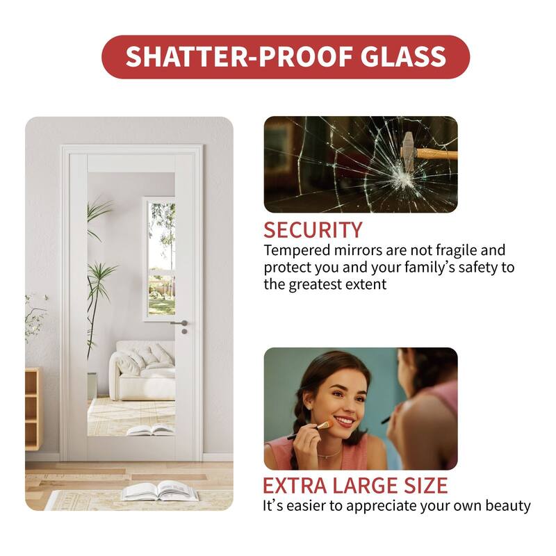 80"H 1 Lite Mirrored Prefinished Slab Solid Manufactured Wood Core Interior French Standard Slab Door