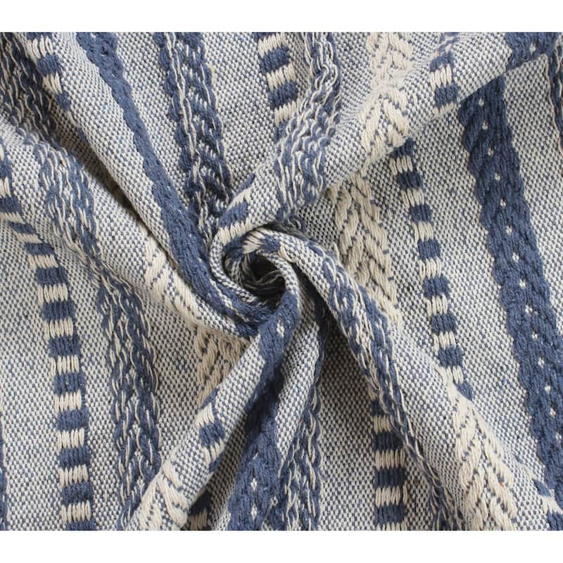Cotton Handwoven Couch Sofa Bed Throw Blanket - Medium Weight All Season 50''x60'' with Tassels
