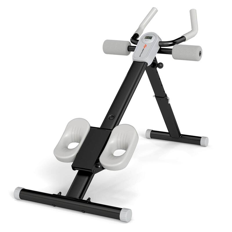 Goplus Adjustable Abdominal Trainer with Elbow Support Knee Protection - Black