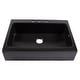 preview thumbnail 3 of 11, Parker Matte Black Fireclay 34″ Single Bowl Quick-Fit Farmhouse Apron Front Drop-in Kitchen Sink and Drain