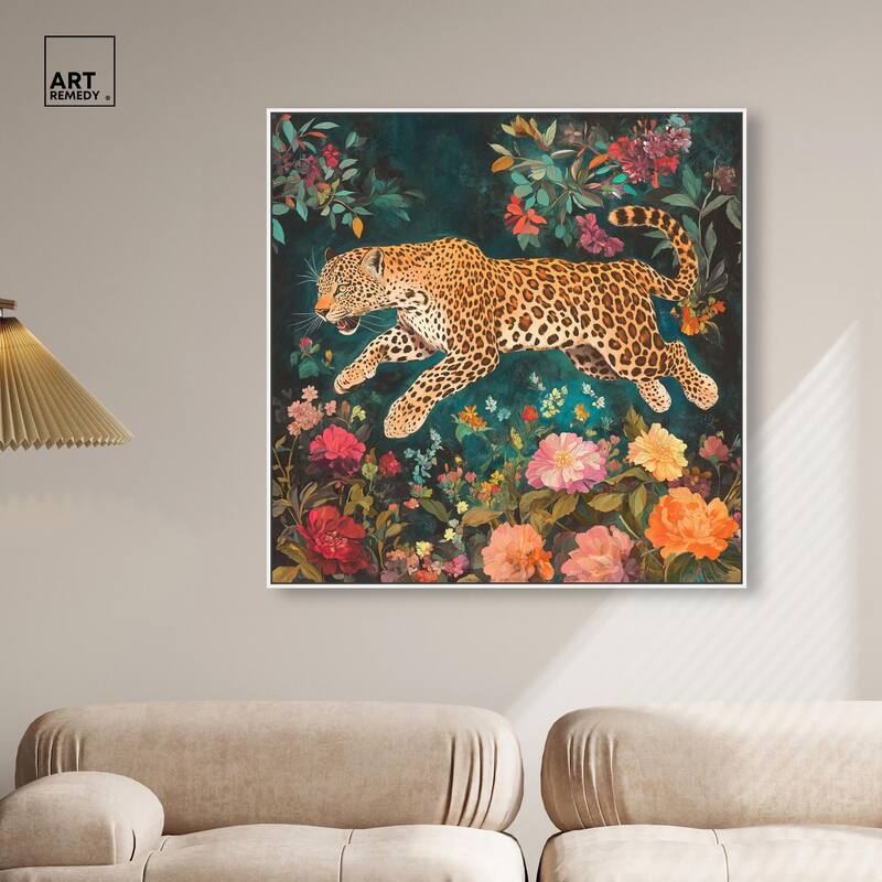 Tigers and Blooms Canvas by Art Remedy