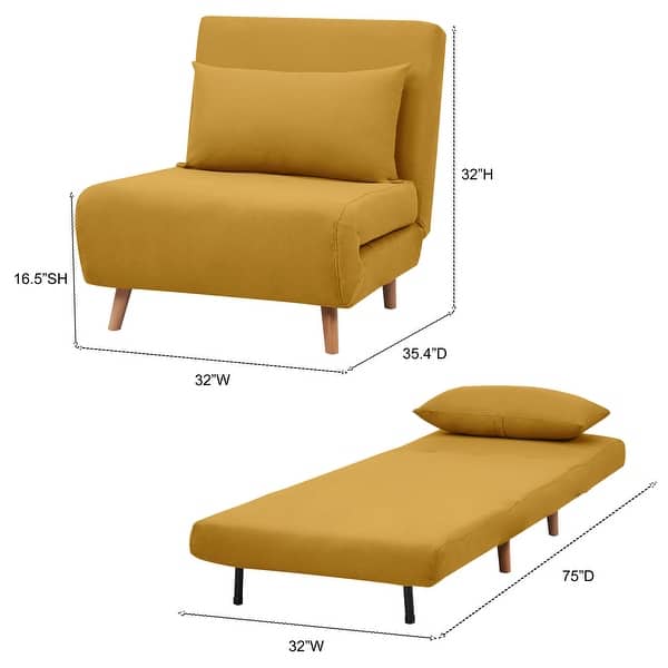 dimension image slide 7 of 9, Tustin Upholstered Convertible Lounge/ Sleeper Chair