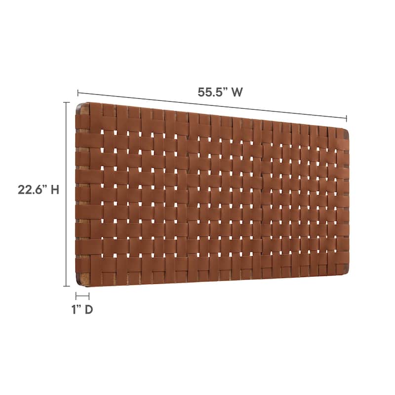 Sparta Wall-Mount Twin/Full/Queen/King Vegan Leather Weave Headboard