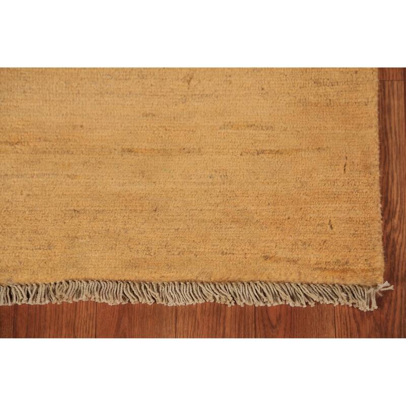 Yellow Gabbeh Oriental Area Rug Hand-Knotted Wool Carpet - 3'11" x 8'0"