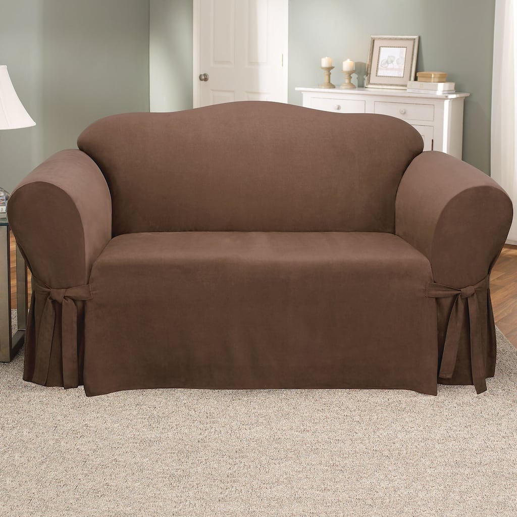 SureFit Soft Suede 1 Piece Loveseat Slipcover