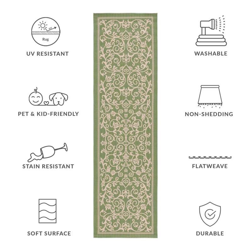 SAFAVIEH Courtyard Miljeta Indoor/ Outdoor Waterproof Patio Backyard Rug