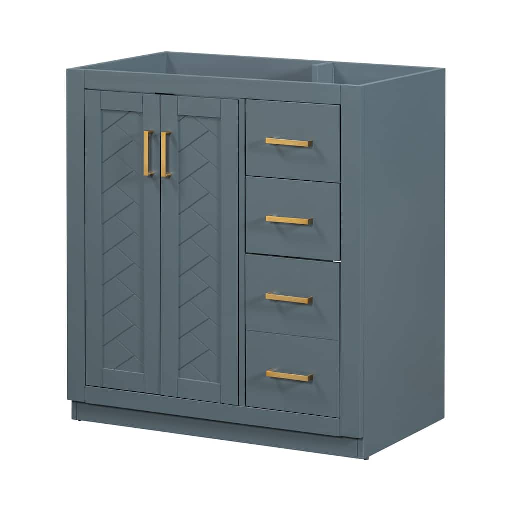 Bathroom Storage Vanity Base with 3 Drawers & Soft Closing Doors (Without Sink)