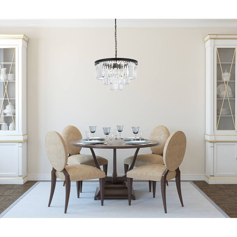Royce Edge 9-Light Matte Black Chandelier