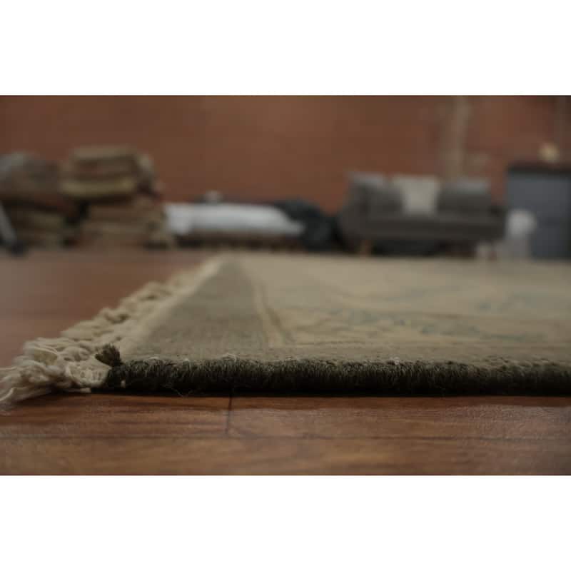 Hand Knotted Oriental 100% Wool Carpet Traditional All-Over Greys & Charcoal Ziegler Area Rug - 12' 6'' X 9' 8''
