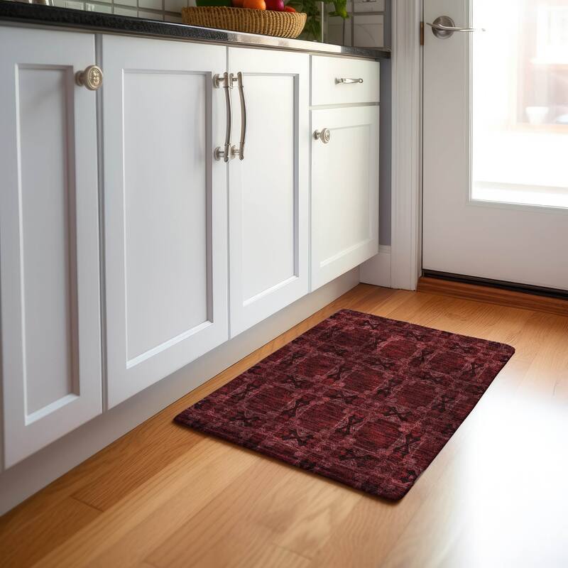 Premium Washable Super Soft Boho Medallions Mayfield Rug - Burgundy - 1' 8" x 2' 6" - Rectangle